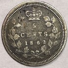 1862 New Brunswick 5 Cents Silver Very Fine Vf Coin  16593