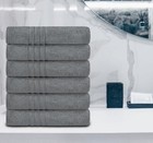 Cotton Bath Towels Lightweight And Absorbent - 22x44 Inch - 6 Pack - Grey