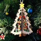 3d Xmas Tree Pendants Hanging Wooden Christmas Decoration Home Party Decor Gift