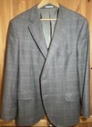 Peter Millar Charcoal Grey With Burgundy Plaid Wool Sport Coat Jacket 46r 
