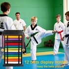 Klizdum Karate Belt Display Rack - Holds Up To 12 Belts  Taekwondo   Black 