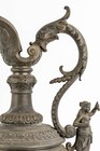 Antique 19thc Large Spelter Bronze Marble Base Pitcher Dragon Satyr Putti Rare