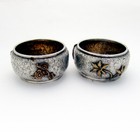 Mixed Metals Open Salts Pair Dominick Haff Sterling Silver 1879