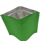 Green Air-tight Zip Seal Mylar Bags W tear Notch For Snack Food Pantry Products