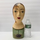 Vintage 20th C  Hand Painted Millinery Plaster Head Mannequin 14 3 4   