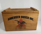 Vintage Budweiser Beer Wooden Crate Box Hinged Top Anheuser Busch Dovetail 2006