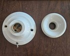 Vintage Art Deco White Porcelain Wall Sconce Or Ceiling Light Fixture Bathroom 
