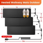 3 Pcs Snow Melting Mats Outdoor  10 X 30 In No-slip Rubber Heated Snow Meltin   