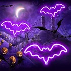 Vicila Neon Bat Signs Gothic Led Lights Halloween 39 4 l X 7 1 w  Purple