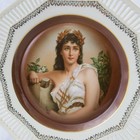 Vintage Hand Enameled Schumann  Portrait Cabinet Plate 10  Germany