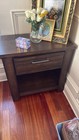 Macy   s Bedroom Set Full Size Bed   Night Table  Brown Wood Finish Slightly Used