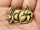 Peabody Essex Museum Pem Rabbit Pair Brooch Gold Tone Bunny Figural Pin