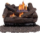 Dls-18r-2 Dual Fuel Ventless Fireplace Logs Set With Remote Control  Use With   
