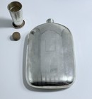 Antique Flask Napier Silver 275ml Half Pint 925 Sterling Art Deco Shot Glass Cap