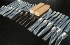 Quince Sambonet Gia Minimalist Polished Stainless 40 Piece Flatware Set Open Box