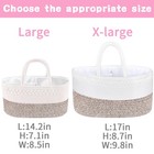 X-large Diaper Caddy Organizer  Boho Rustic Cotton Rope Nursery Baby Basket     