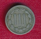 1867 3 Cent Nickel   nicely Circulated   Free Shipping  