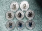 2024 Australian Silver Lunar Dragon Series Iii Colorized  8 Coin Set From Rolls 