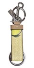 Coach Trigger Snap Bag Charm  Key Chain fob With Lemon Print  Yellow  Silver