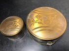 Vintage Gold Lid Glass Vanity Dresser Jars