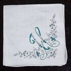 Vtg Exceptional Madeira Embroidered Cotton Linen Hankie Handkerchief Monogram H