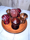 Bottle Stoppers Hand Turned Cherry Wood Unique Set Of 6