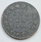1890 H Canada Large One Cent - 1c - Bronze Canadian Penny - Free Shipping