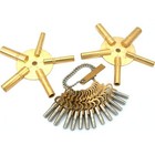 24 Clock Keys Two Brass 5 Pronged Winding Tools