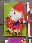 Christmas Vintage Greeting Card Lot Of 5 W  Envelopes Nos Ephemera 