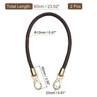 2pcs 60cm 23 6  Braided Leather Purse Replacement Strap For Handbag  Brown