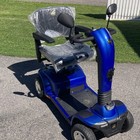 Golden Blue 4-wheel Mobility Scooter With Seat  Armrests   Rearview Mirrors