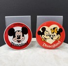  2  Vintage 70   s Walt Disneyland Mickey Minnie Mouse Characters Button Pin