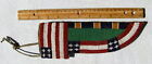 Fine Large Antique American Flag Native Indian Beaded Sheath  knife W provenance