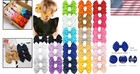 40pcs 4 Inch Hair Bows For Girls hand-made Grosgrain Ribbon Hair Bow Alligator C