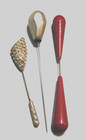 Antique 3  Hat lapel Stick Pins 2 Double Sided 1 Baroque Faux Large Pearl