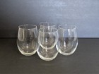 Clear Glass Stemless Wine Glasses Set Of 4 Water Tumblers Modern Barware 4 Pc
