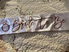 Sassy Sash Bride To Be Hen Night Sash White Gold Fabric Bachelorette Party