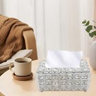 Crystal Rectangle Tissue Box Napkin Holder Rhinestone Tissue Storage Case W  Lid