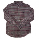 Ralph Lauren Boys Navy Red Plaid Long Sleeve Button Down Shirt M 10-12 Christmas