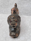 Vintage Leaping Lion Tabletop Lighter Japan Wz1018 Jeweled Eyes Red Button 5 5 
