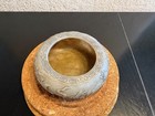 Antique Or Vintag Chinese Carved Soapstone Brush Washer -  qianlong Period  Mark