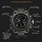 Men Led Digital Analog Sports Watch Dual Display Durable Black Resin Band Gift