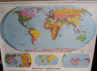 Vintage Rare Rand Mcnally School Pull Down Elementary Political Roll Map 3 In 1