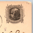 1875 Ux5 Liberty 1c Postal Card Communication Des Moines Ia Fancy Cork Cancel