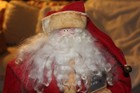 Santa Claus Primitive Folk Art Shelf Sitter Decoration Doll Wool Suit 23  Tall