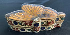 Vintage Chinese Cloisonne Enamel On Brass Butterfly Trinket Pill Box