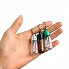 Travel Spice Containers With Spoon - Mini Glass Vial Keychain Case 2pack