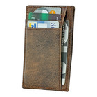 Genuine Leather Wallet Rfid Slim Card Holder Minimalist Front Pocket Crazy Horse
