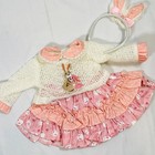Pink Easter Bunny Dress  Sweater    Shoes Outfit Set For 18  American Girl Doll