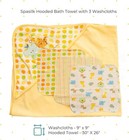 Spasilk Hooded Bath Towel And Washcloths Set For One Size  Yellow Ark 